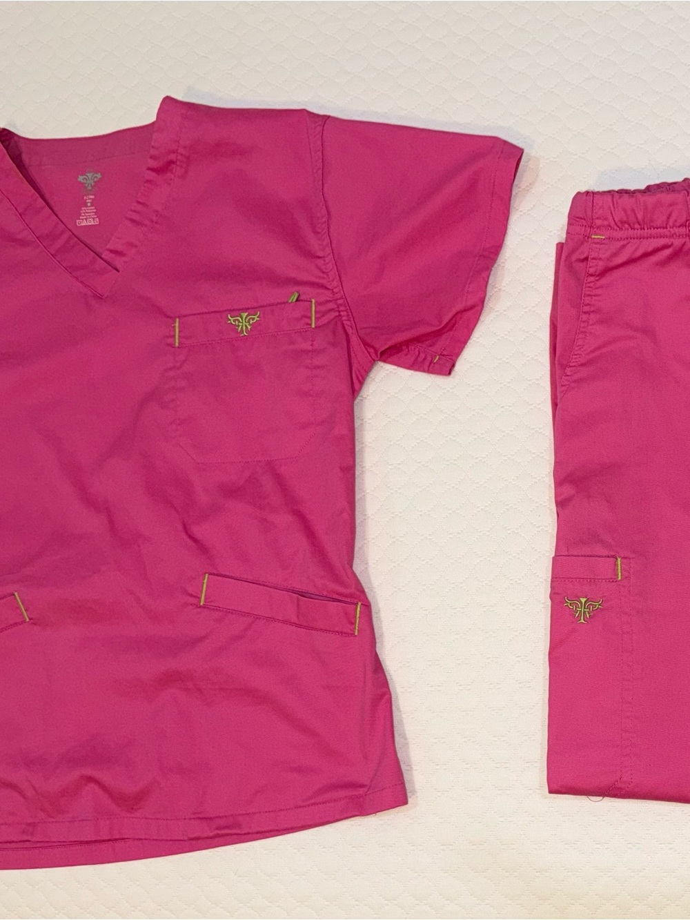 Med Couture Women's Hot Pink Scrub Top & Pants Set